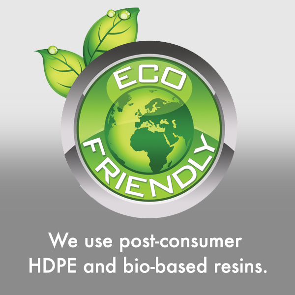 We use post-consumer HDPE and bio-based resins