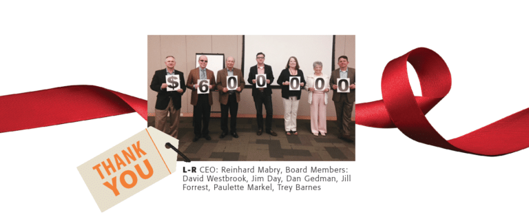 Receiving the Lorelei Wrigley Trust, from L to R: CEO, Reinhard Mabry; Board Members: David Westbrook, Jim Day, Dan Gedman, Jill Forrest, Paulette Markel and Trey Barnes