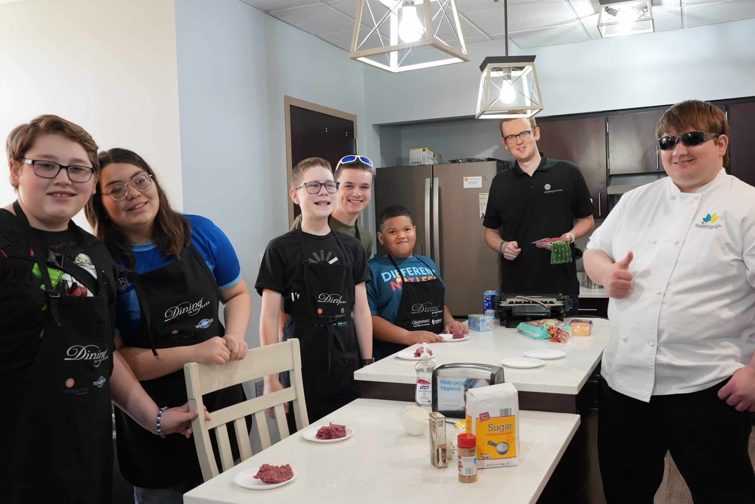 Dillon and our young chefs are in the Alphapointe Low Vision Training Apartment preparing to make a meal.